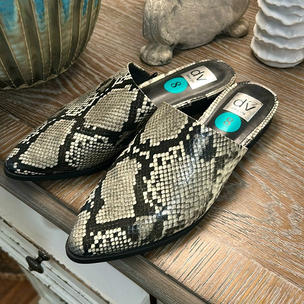 Dolce Vita snakeskin mules